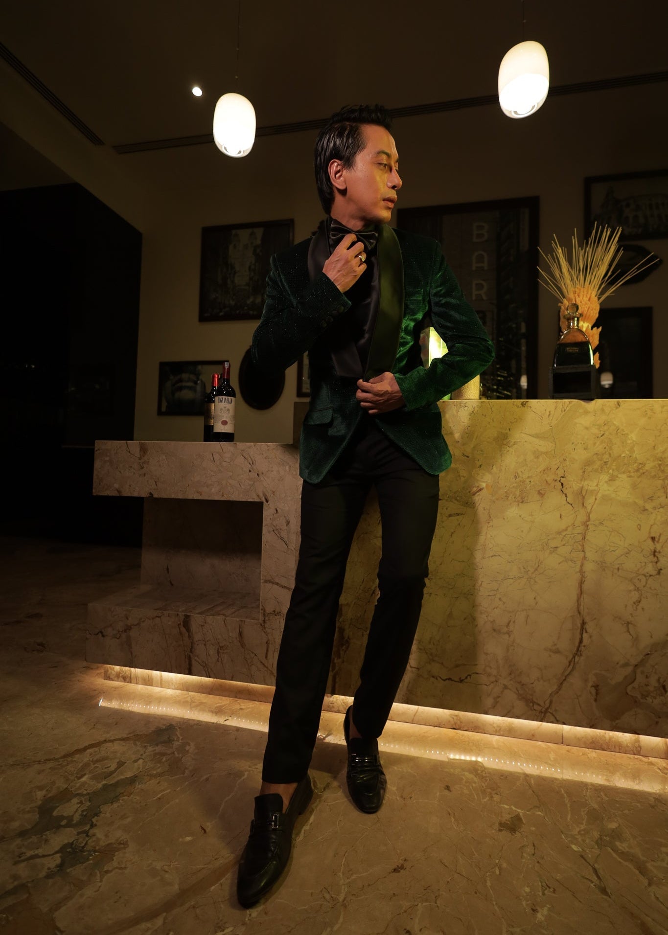 Green Shawl Lapel Tuxedo Jacket