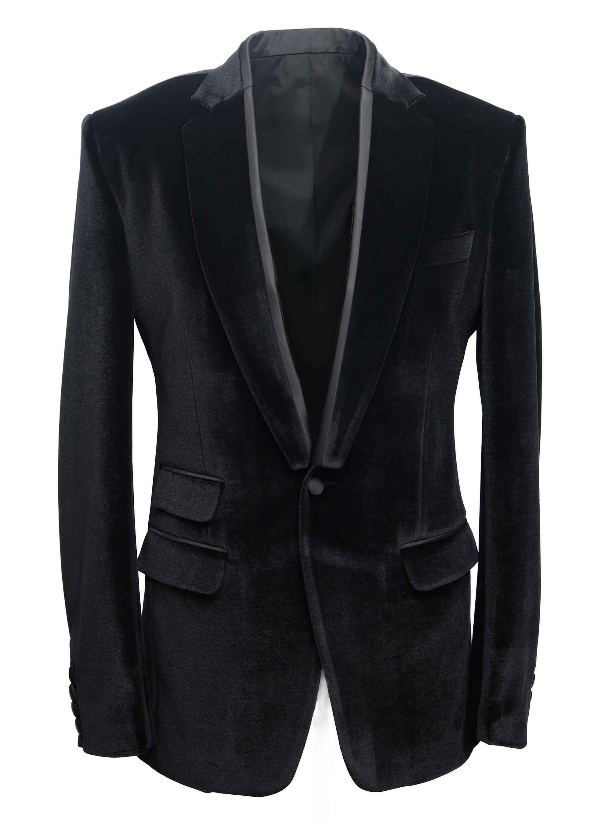 Black Velvet Tuxedo with Contrast Lapel