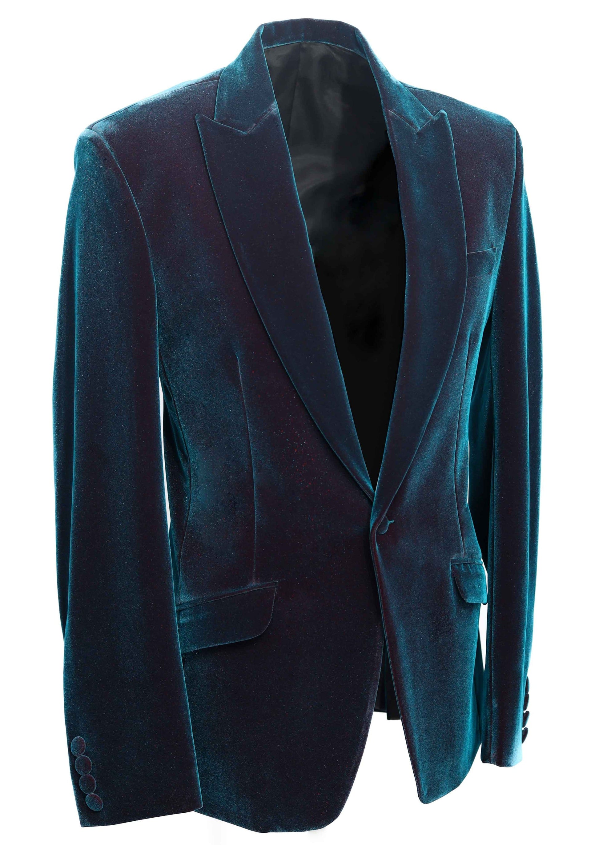 Slim Turquoise Velvet Blazer