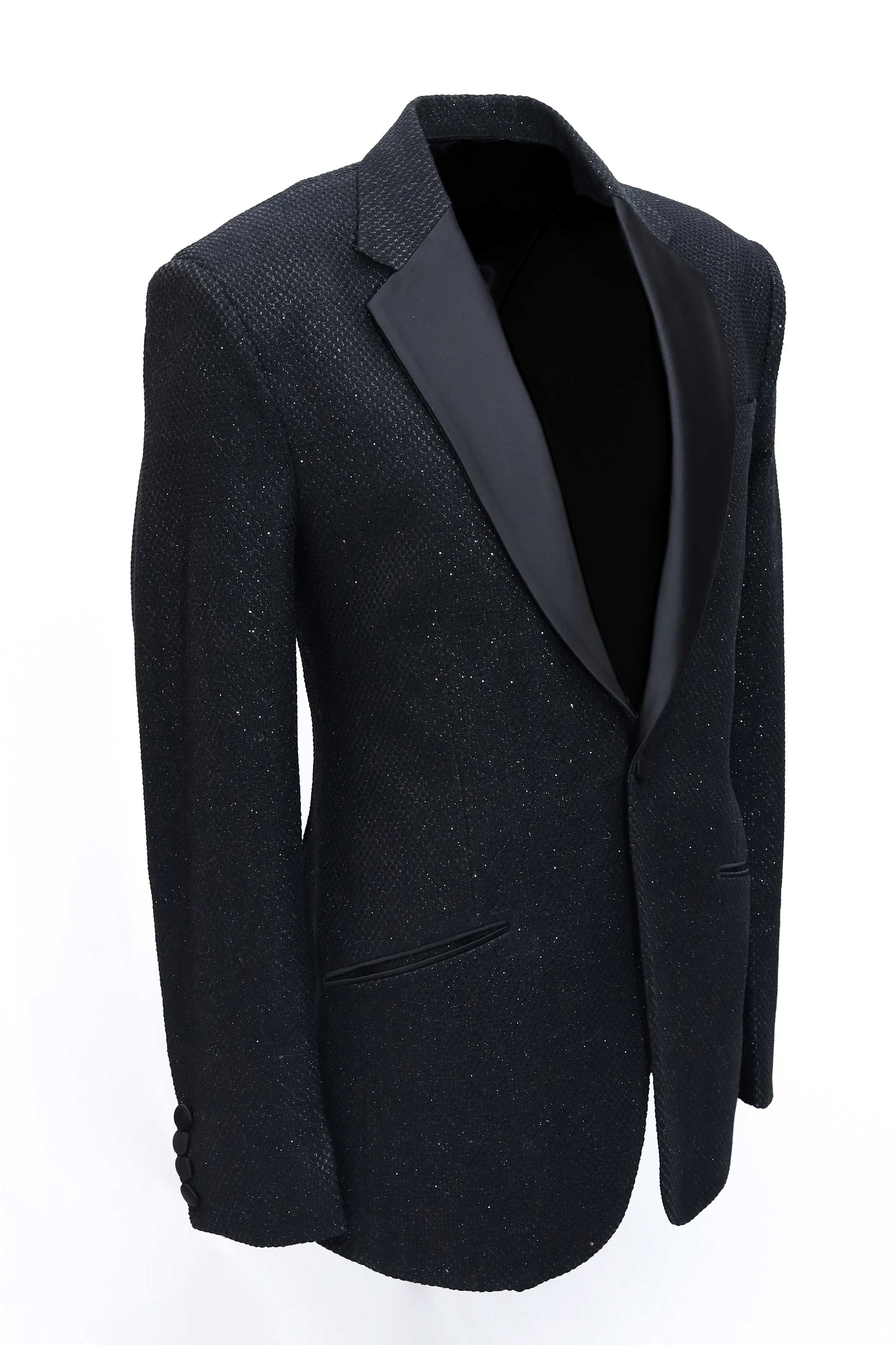 Slim Fit Black Party Wear Tuxedo Blazer