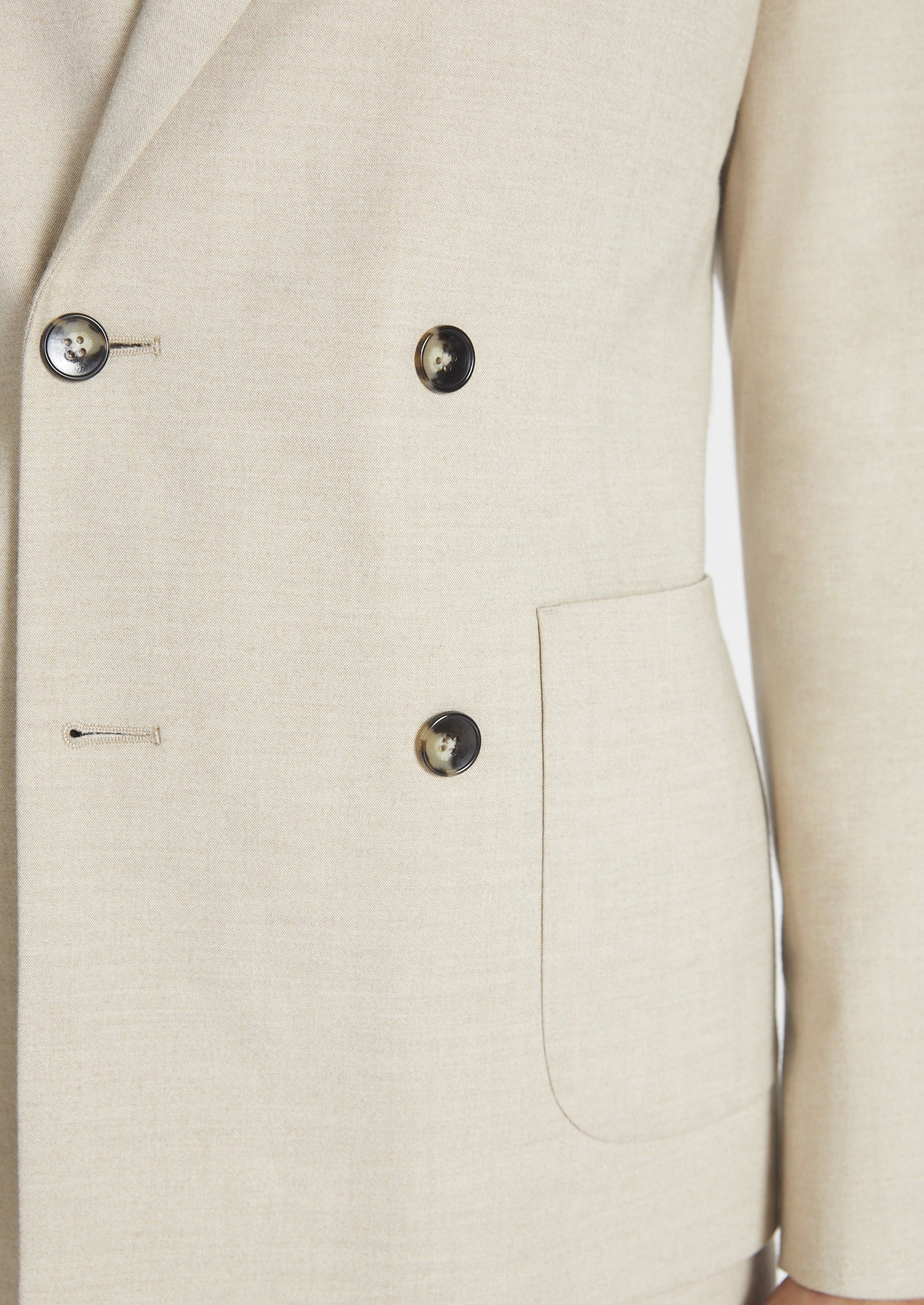 Slim Fit Latte Double Breasted Blazer Suit