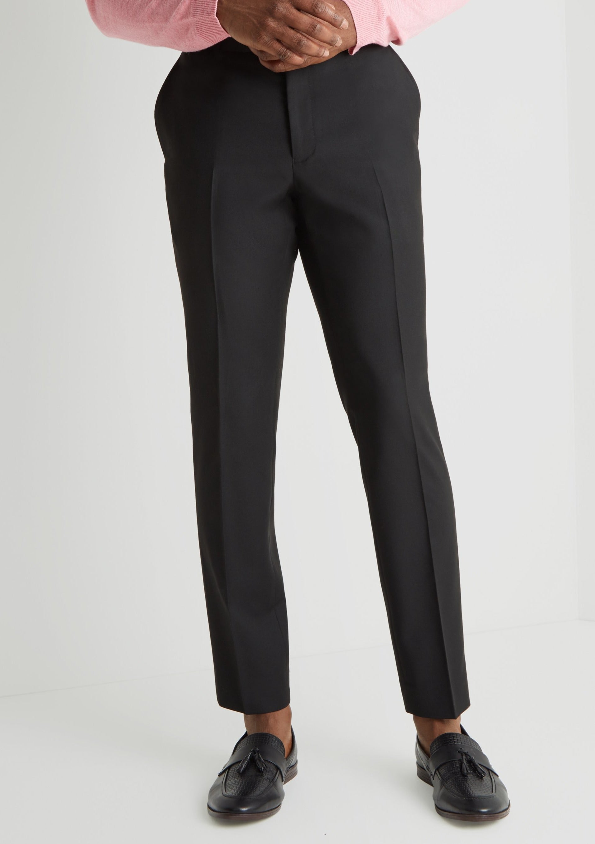 Slim Fit Black Double Breasted Suit
