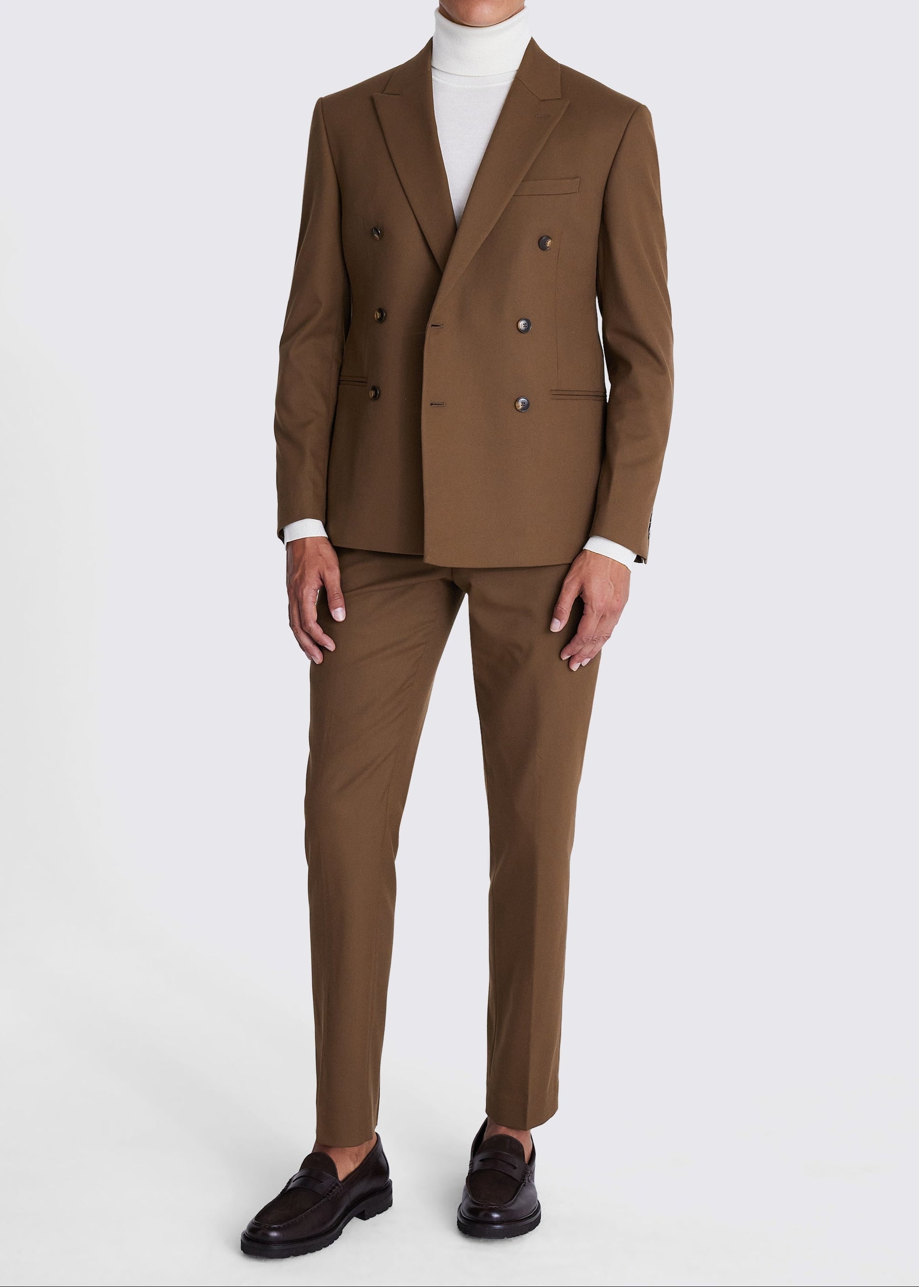 Slim Fit Copper Double Breasted Suit