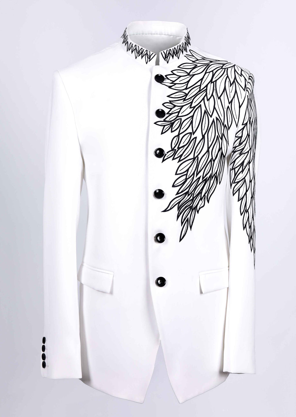 Wedding White Embroidered Bandhgala