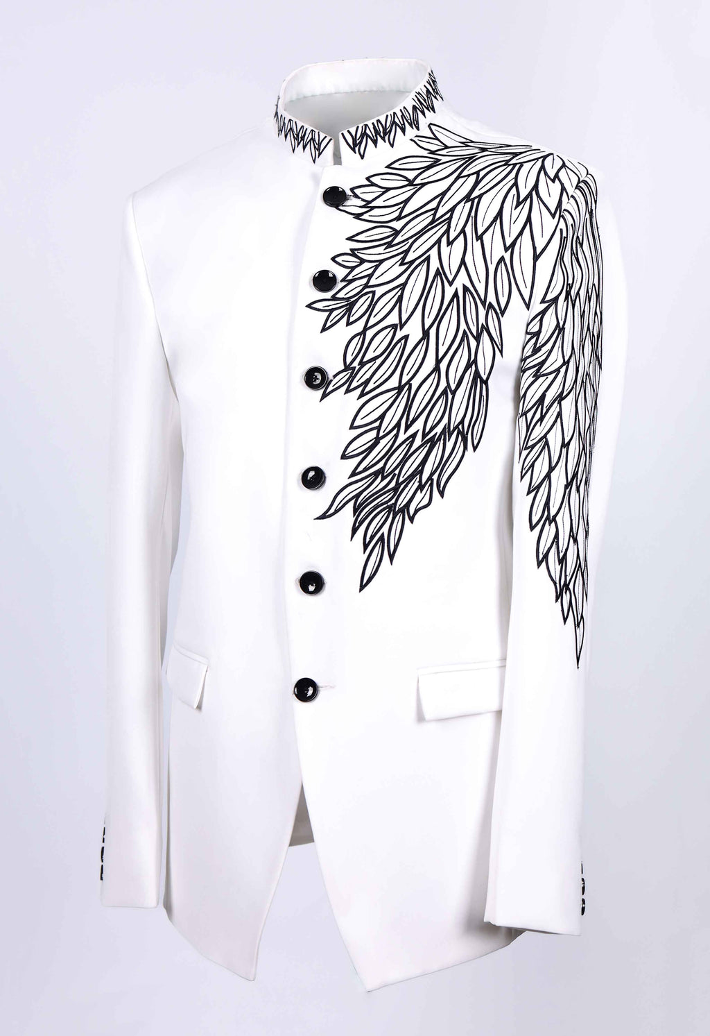 Wedding White Embroidered Bandhgala