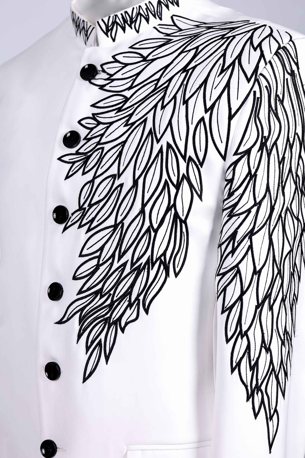 Wedding White Embroidered Bandhgala