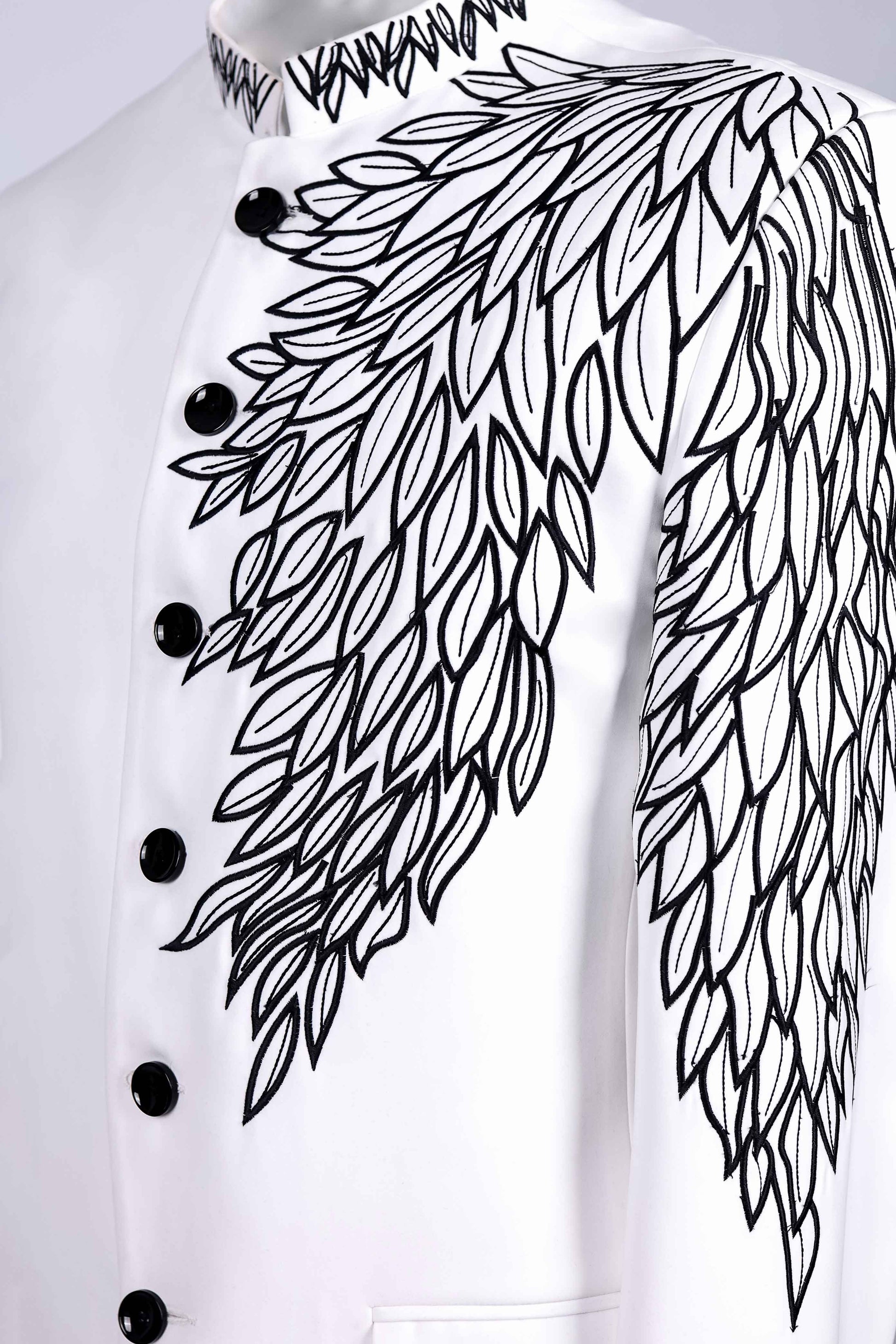 Wedding White Embroidered Bandhgala