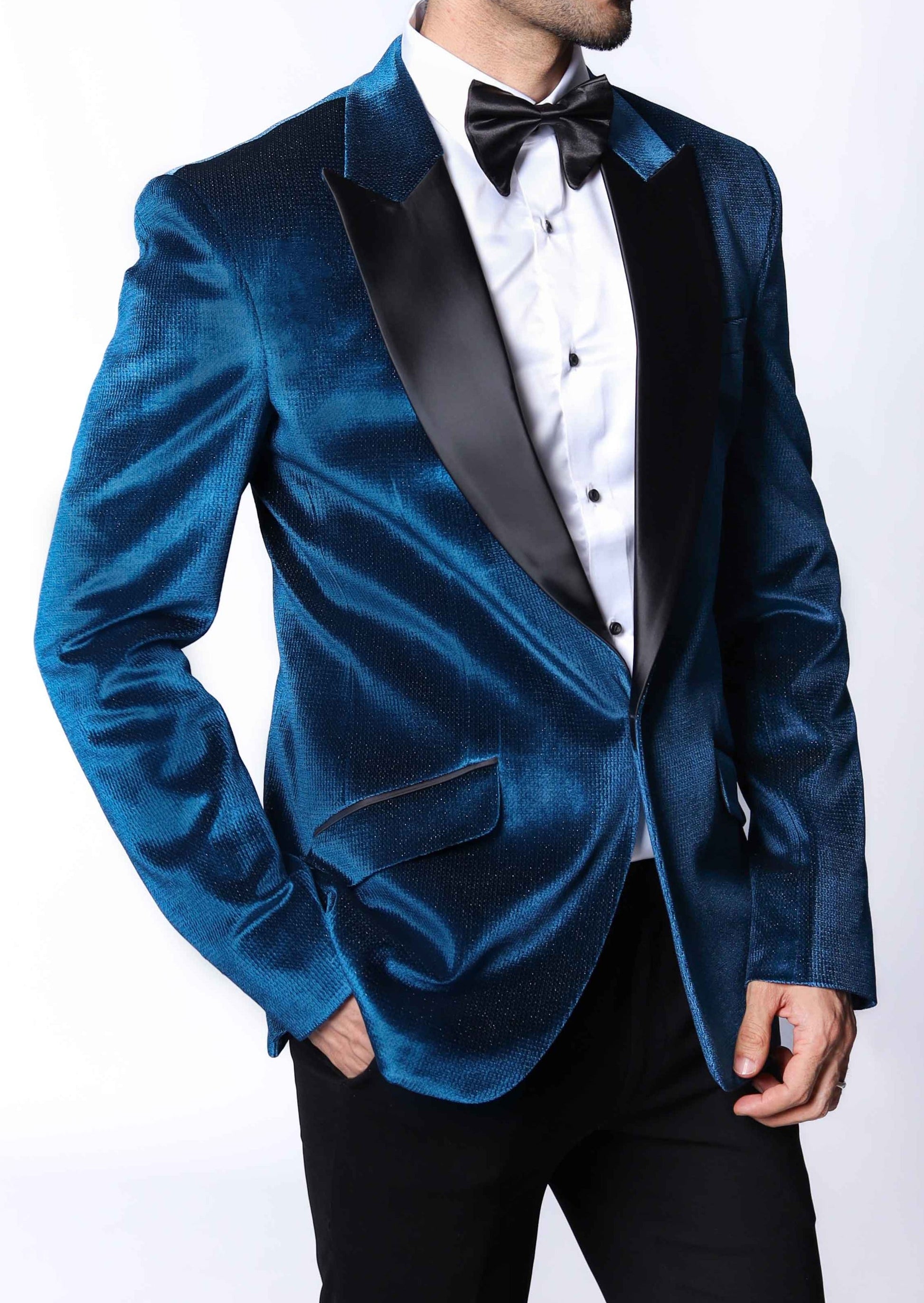 Limited Edition Blue Velvet Tuxedo Blazer Suit