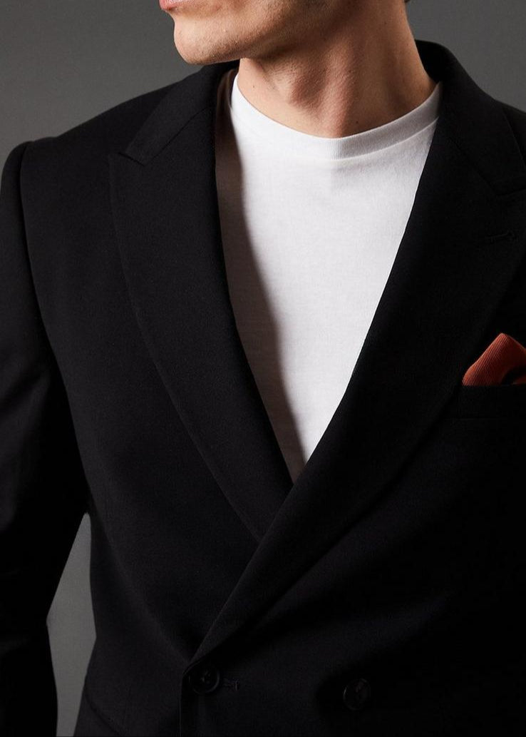 Essential Black Double Breasted Blazer Suit