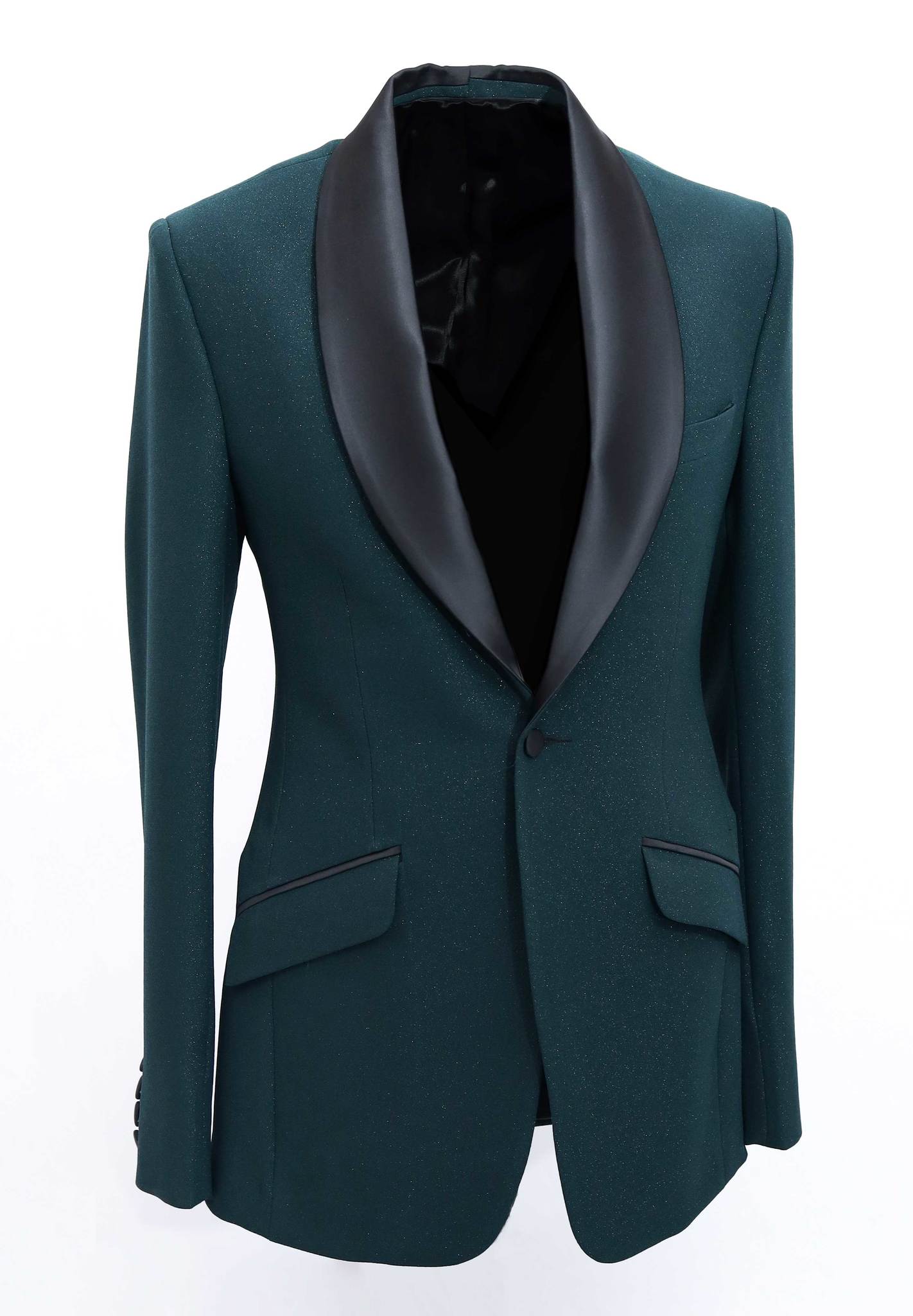 Shawl Collar Prom Tuxedo Blazer in Green Tumuh