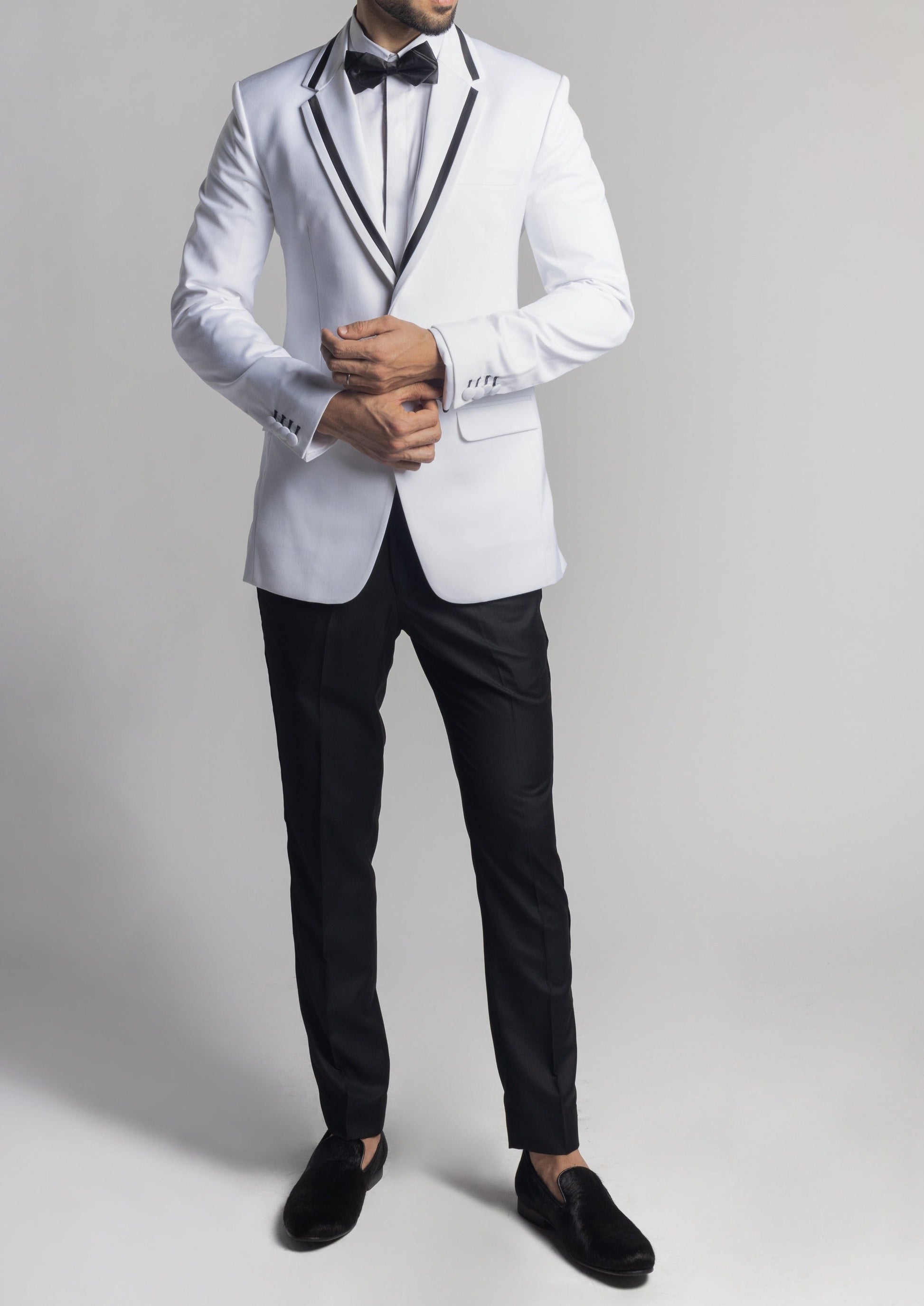 Tailored Fit White Wedding Tuxedo Suit
