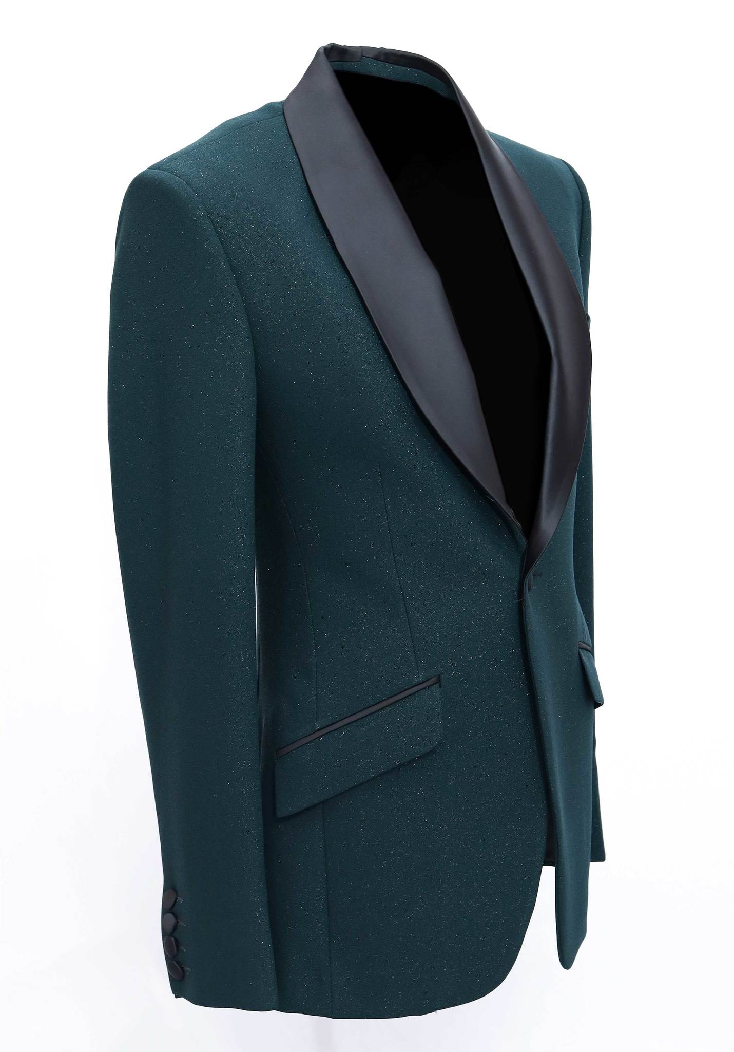 Shawl Collar Prom Tuxedo Blazer in Green Tumuh