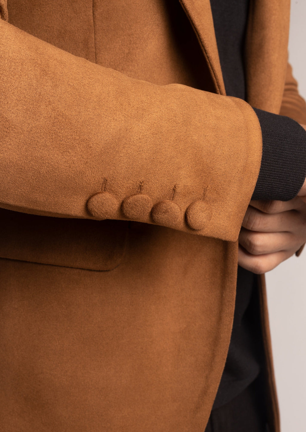Slim Fit Brown Velvet Semi Formal Blazer