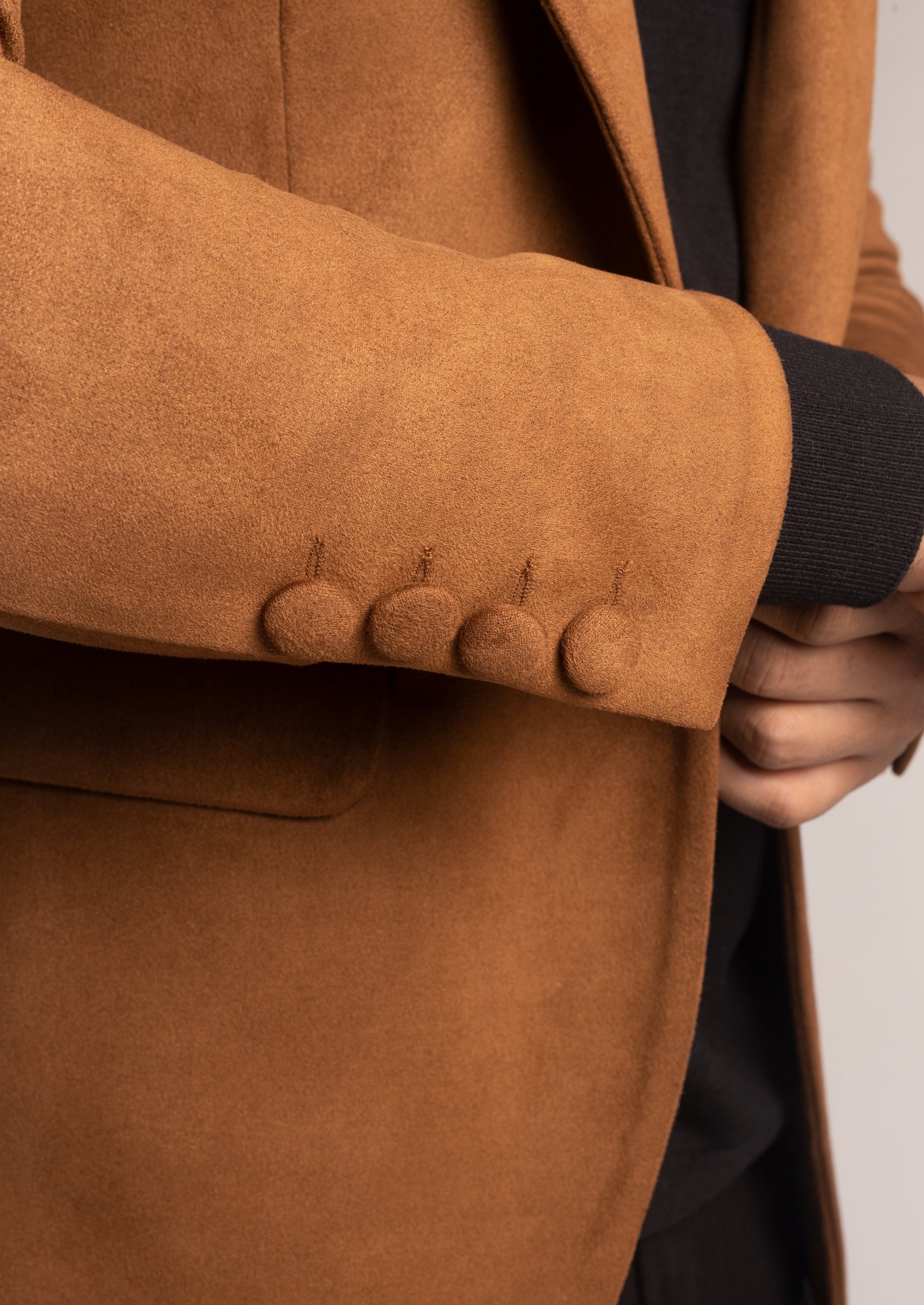Slim Fit Brown Velvet Semi Formal Blazer