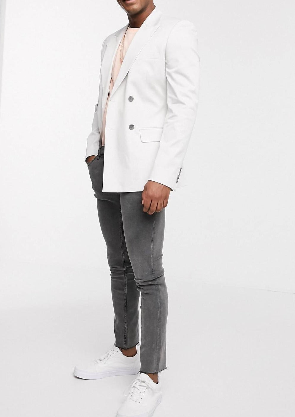 White Double Breasted Blazer