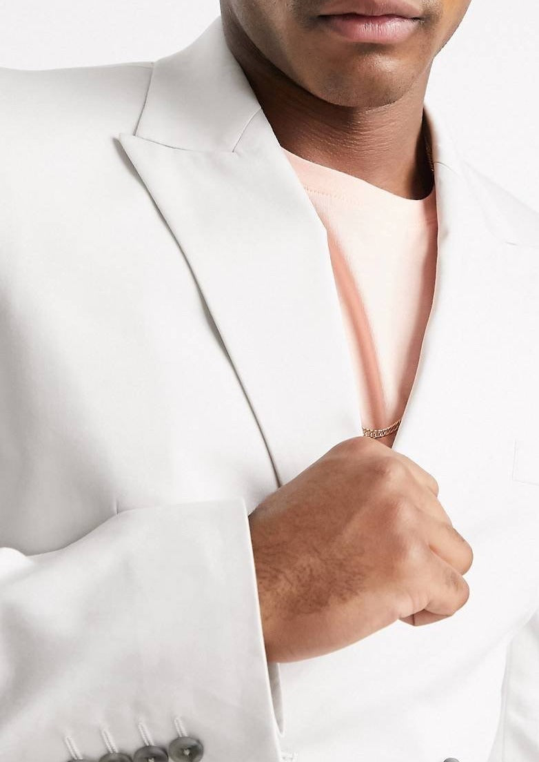 White Double Breasted Blazer