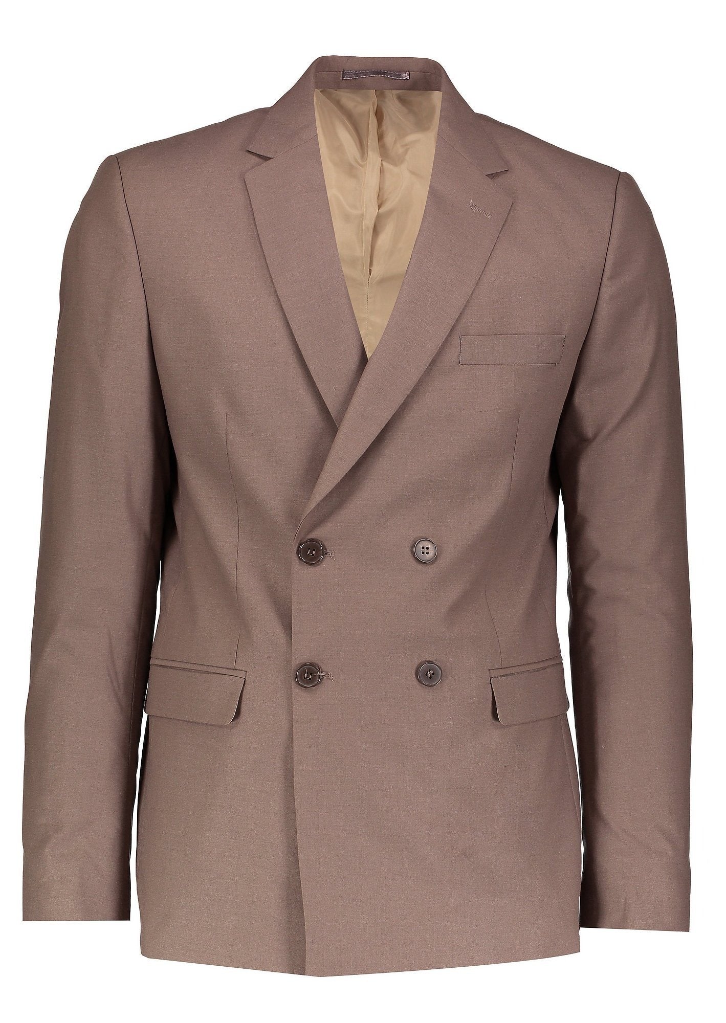Taupe Double Breasted Suit