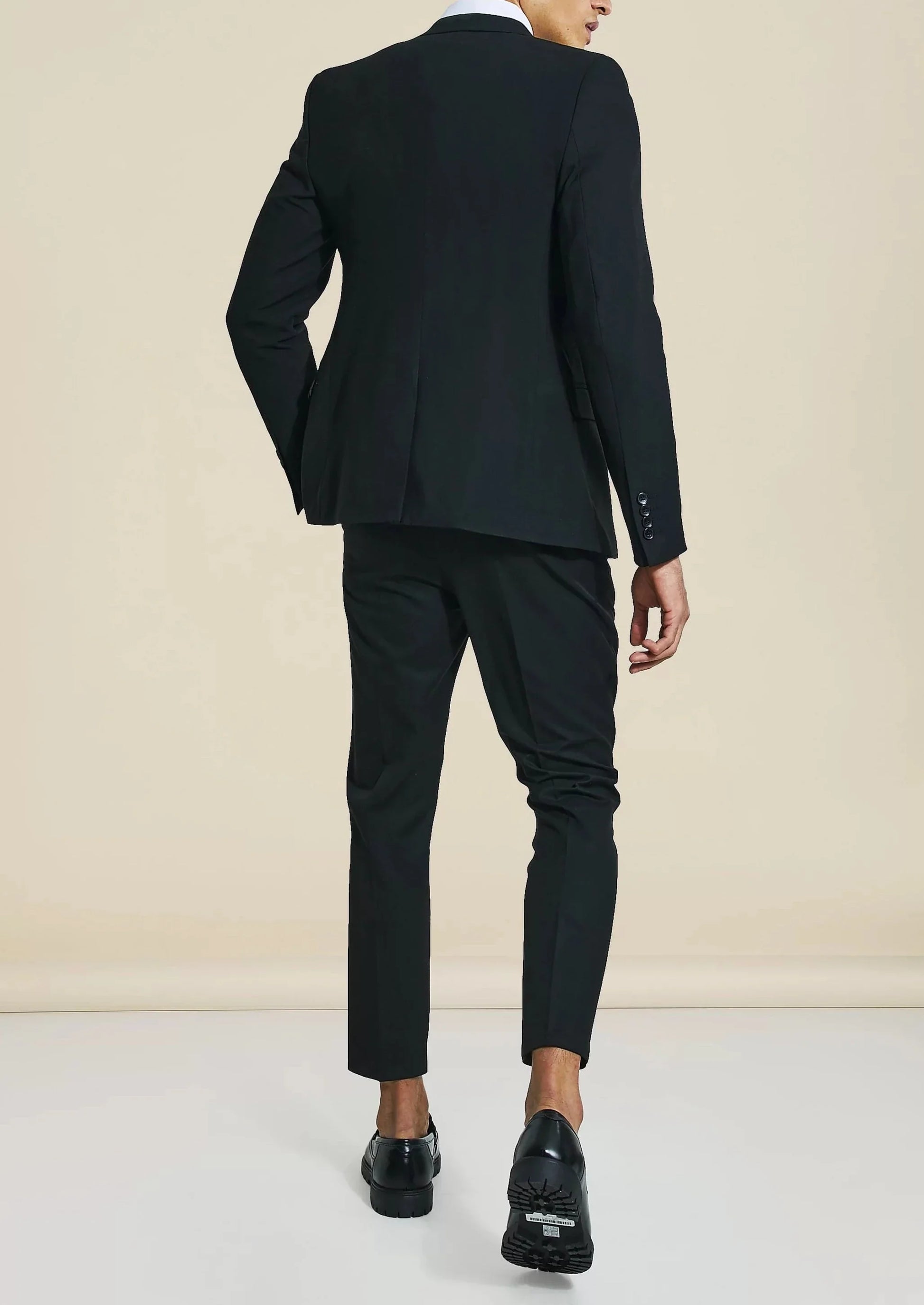 Skinny Fit Black Double Breasted Blazer Suit