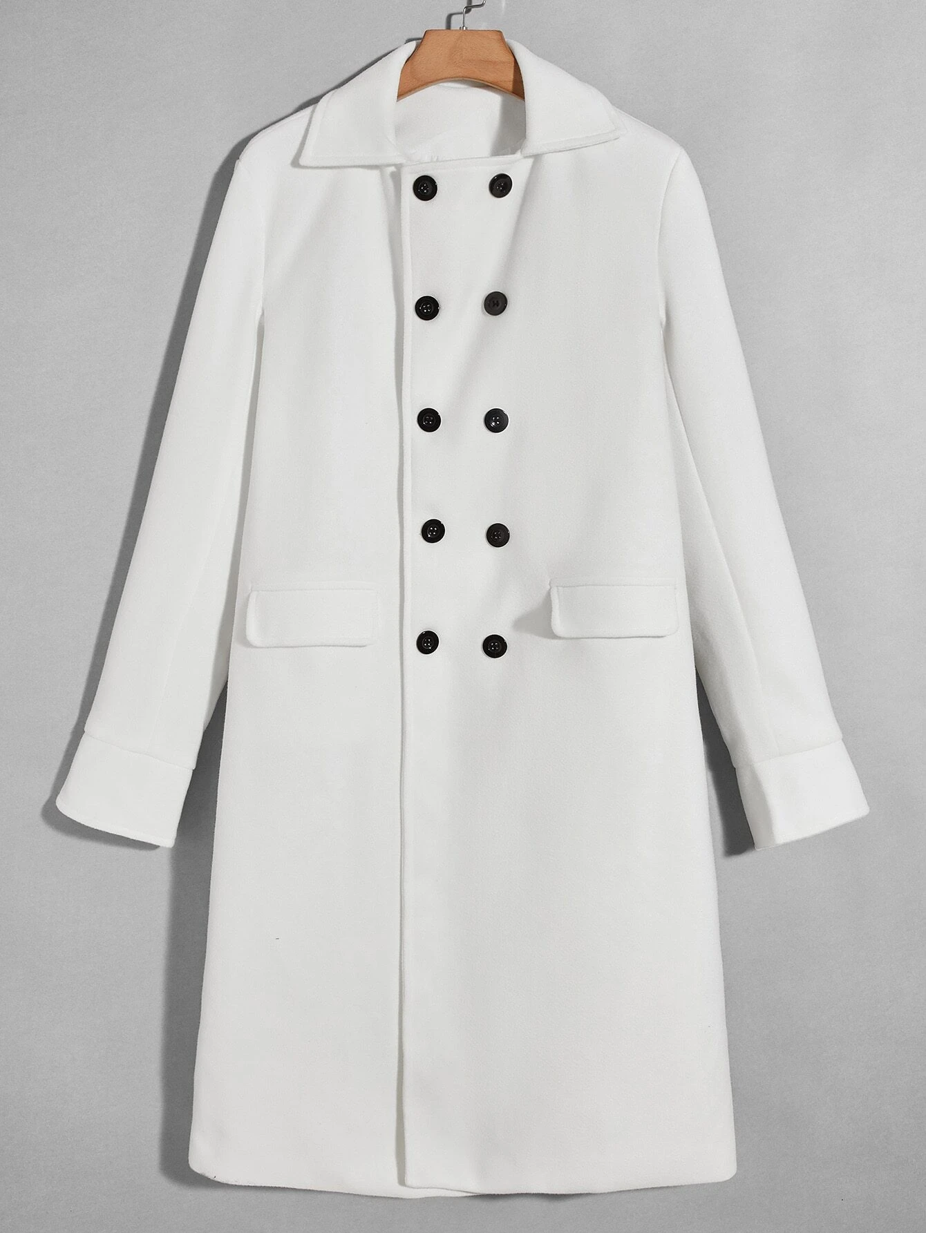 White Double Breasted Overcoat