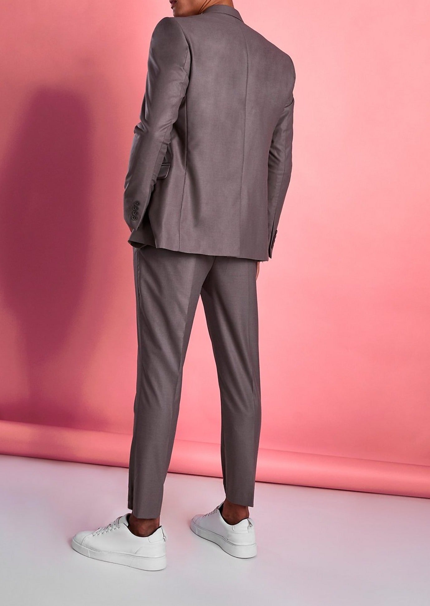 Taupe Double Breasted Suit