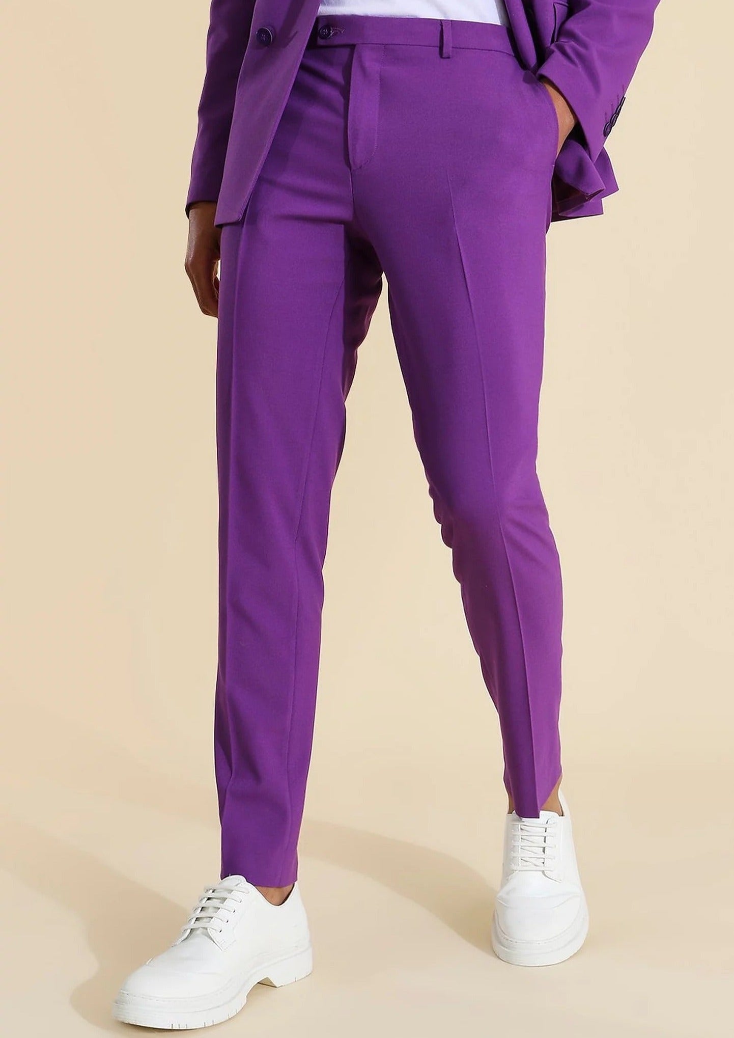 Double Breasted Blazer Suit in Purple