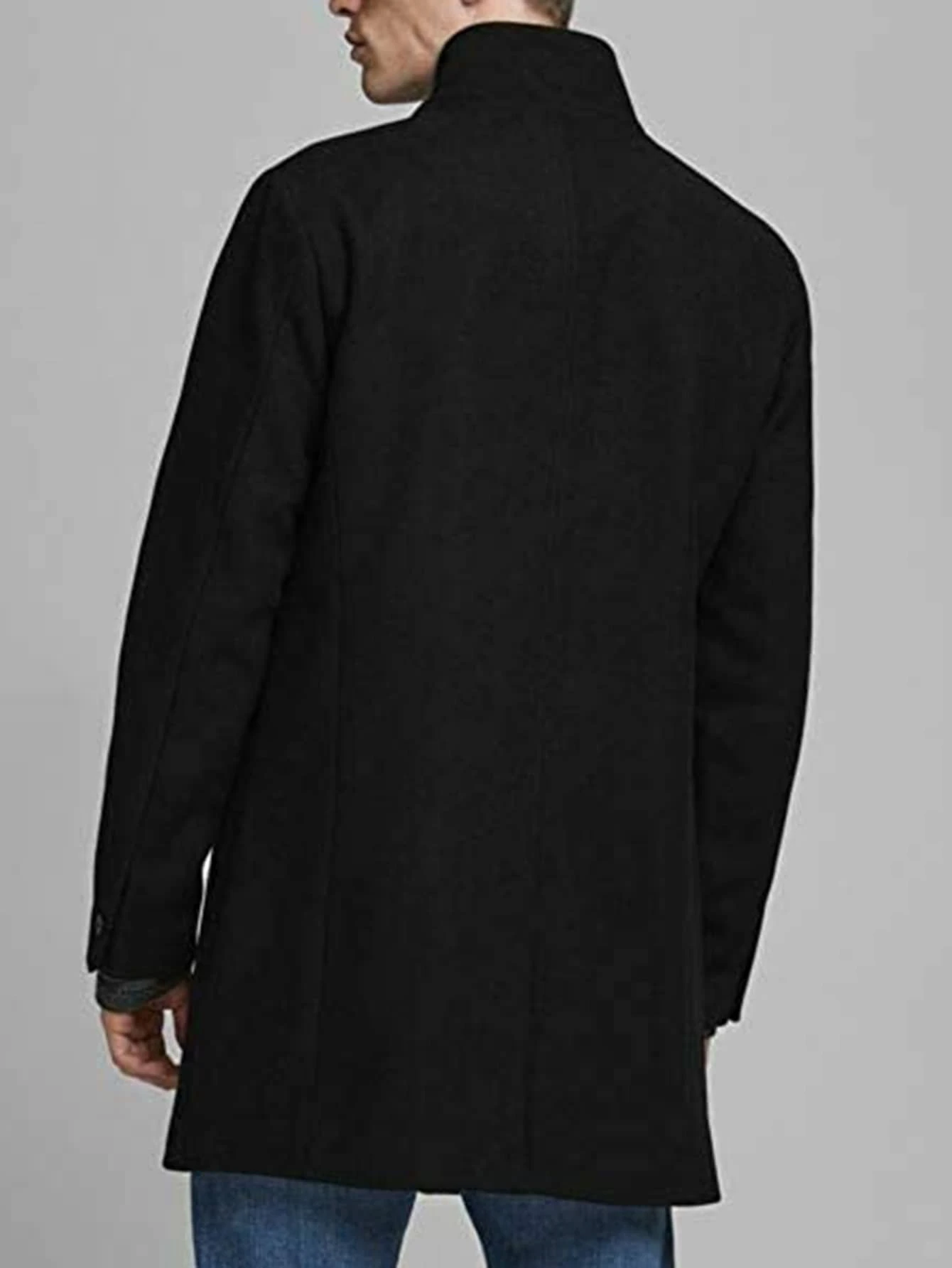 Slant Pocket Overcoat in Black