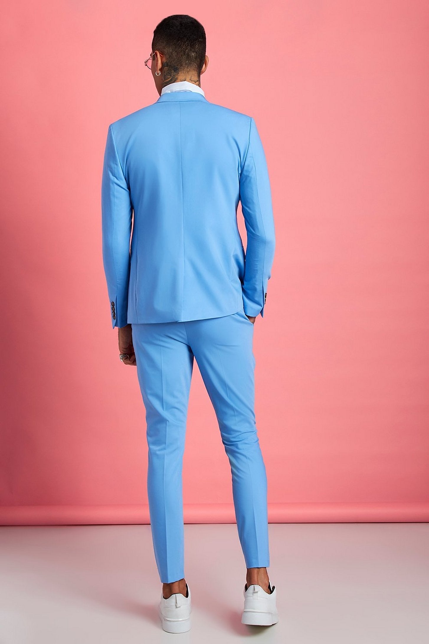 Light Blue Slim Double Breasted Suit