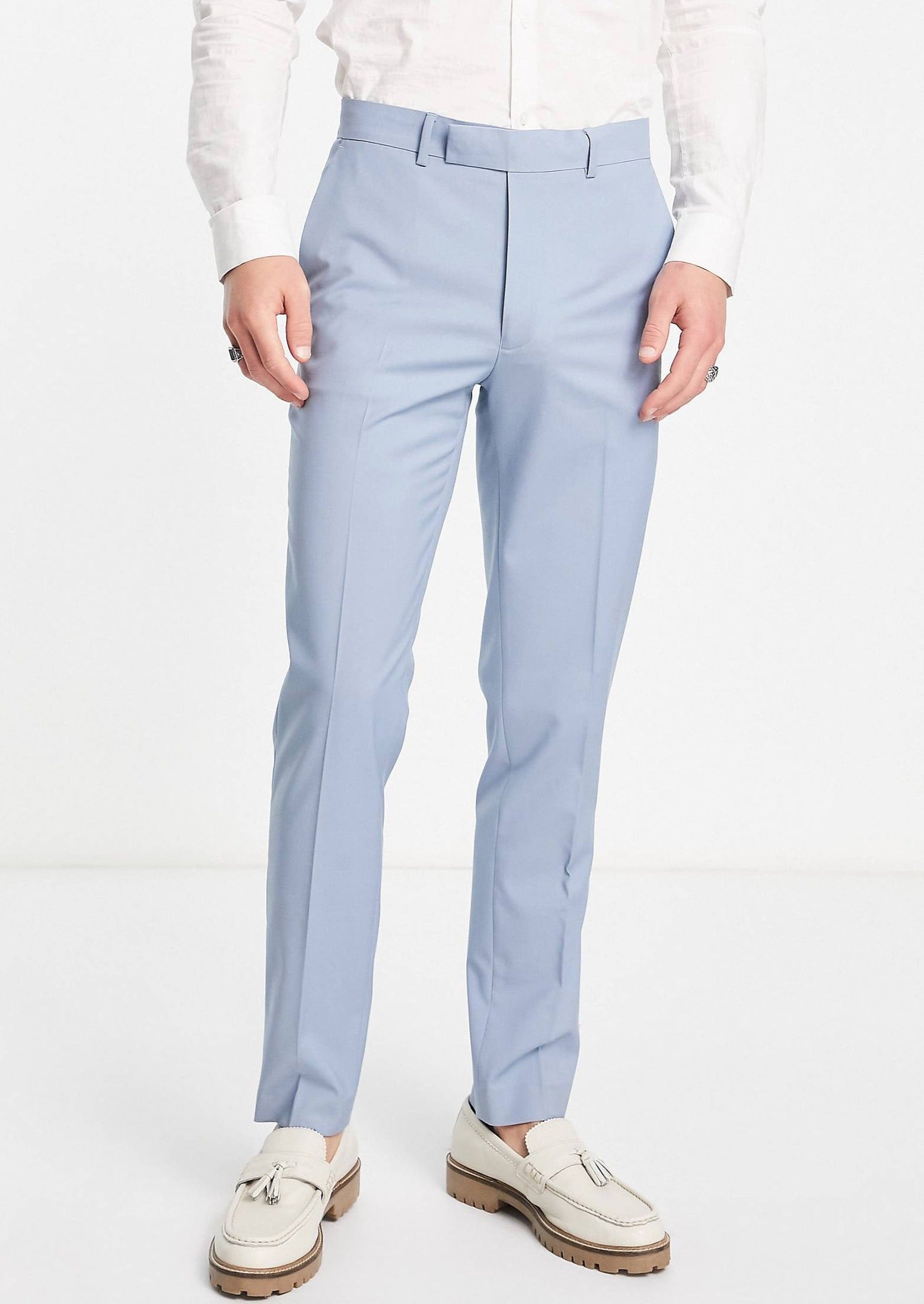 Slim Blue Double Breasted Suit