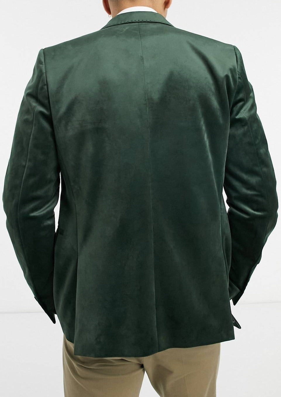 Green Velvet Double Breasted Blazer